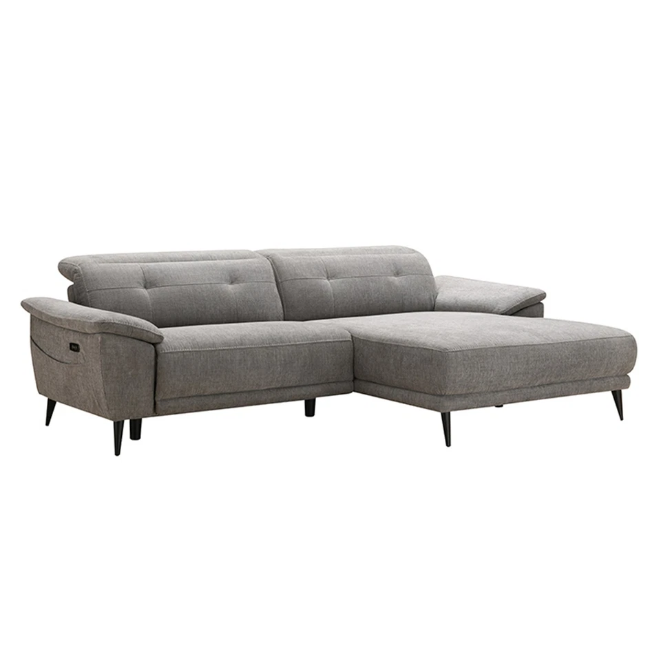 Ecksofa - grau - elektrische Relaxfunktion - Kopfteilverstellung - 260 cm Sofa - Bild 4 von 4