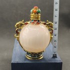 Rare Antique Jade Snuff Bottle UV Red Color Changing Chinese Artifact