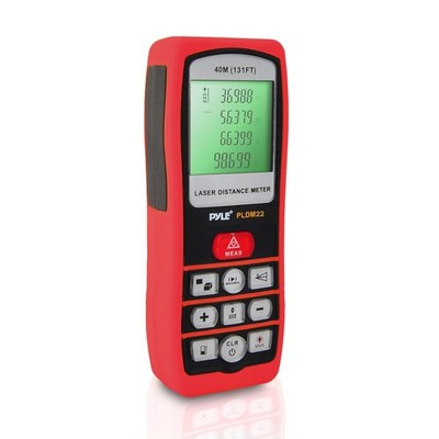 Pyle Handheld Laser Distance Meter W/ Backlit LCD Display, Direct / Indirect