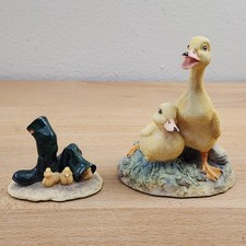 Estatuillas de pato Lowell Davis vintage de los años 80 - ¡Mamá! & Patitos - RFD Escocia
