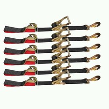 6pk 2x12 Axle Straps Car Trailer Hauler Ratchet Tie Down Straps Wsnap Hooks 6pk 2x12 Axle Straps Car Trailer Hauler Ratchet Tie Down Straps Wsnap Hooks