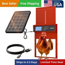 Automatic-Chicken-Coop-Door-Solar-Powered Auto Chicken Door with Remote Light Se