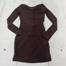 Fashion Nova Chained Up Dress Womens S Brown Chain Backless Mini Bodycon