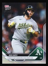 Nick Kurtz A's 1st MLB Rookie w/ 4 Home Runs 2025 Topps Now Platinum Foil P464