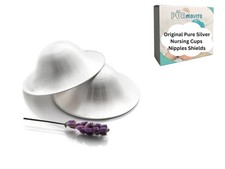 Silver Nursing Cups Nipple Cover Soother for Newborn Breastfeeding Moms 925