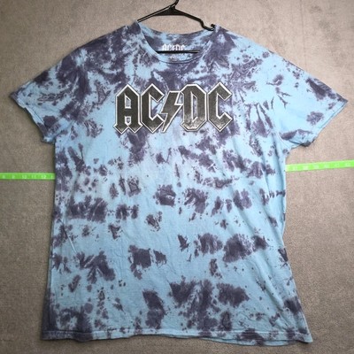 AC/DC Tie Dye T-shirt Men's 2XL Blue Purple SS Cotton