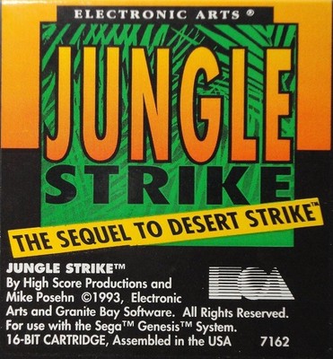 Jungle Strike For Sega Genesis Vintage