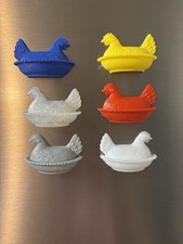 Retro Hen on Nest Refrigerator Magnets Set of...