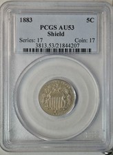 1883 Shield nickel, PCGS AU53