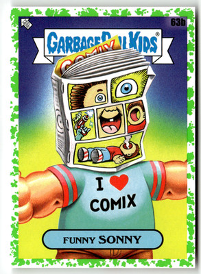 2022 Topps Garbage Pail Kids Book Worms No. 63b Funny Sonny Booger Green