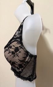 Victoria's Secret Dream Angels Lined Demi 34DD Black Lace 6 hook eye