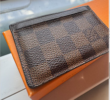 Louis Vuitton Damier Ebene Card Holder Wallet Brown LV Authentic France 2004