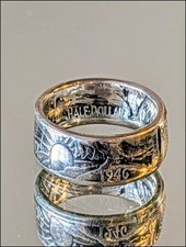 Coin ring made from Silver Walking Liberty Half Dollar size 6