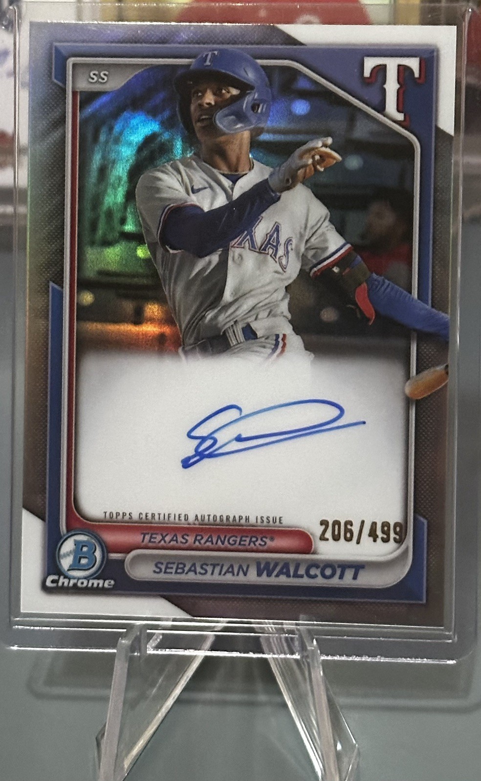 2024 Bowman Sebastian Walcott Chrome Prospect Auto Refractor #206/499 #CPA -SW