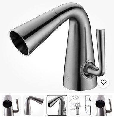 ALFI brand AB1788-BN Brushed Nickel Single Hole Cone Waterfall Bath Faucet