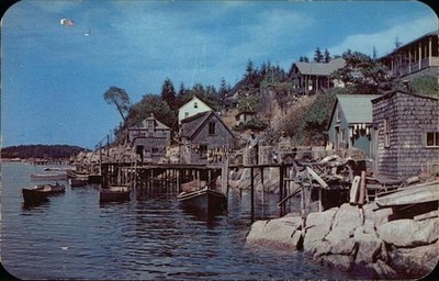 Sebasco Estates, Maine ME Fishing Village Near Lodge Cottages 1954 Bath Vintage