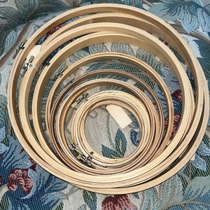 Lot of 12 VintaWooden Embroidery Quilting Hoops4”to 12” Gibbs White Horse Taiwan