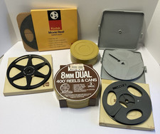 Lot of 10 Metal and Plastic 8mm Film Projector Reels and Cans - mixed some NOS