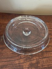 Vintage 7" Reversible Clear Glass Candle Holder Dish for Pillar  Taper Candles
