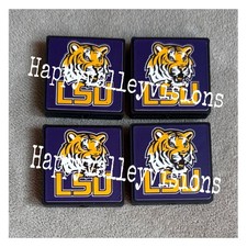 4 Piece College Football Team LOUISIANA Silicone Focal Beads DIY Pens Keychains