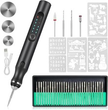 Rechargeable Cordless Engraving Machine, Electric Engraving Pen with 37 Bits, 3