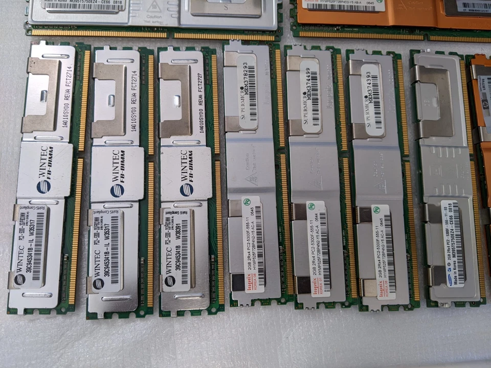 Lote de 22 GB de (11) X 2 GB Hynix 2RX4 PC2-5300F-555-11 ~ DDR2 RAM de servidor y 6 piezas Foto 2 de 4