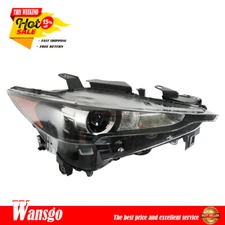 Black Headlight Assembly For 2017-2021 Mazda CX5 Passenger RH Side LED w/o AFS
