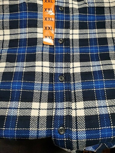 Orvis schweres Flanellhemd klassische Passform Herren Gr. XXL marineblau kariert NEU! - Bild 6 von 6