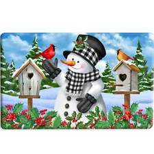 Briarwood Lane Winter Checkered Snowman Comfort Mat 30x18