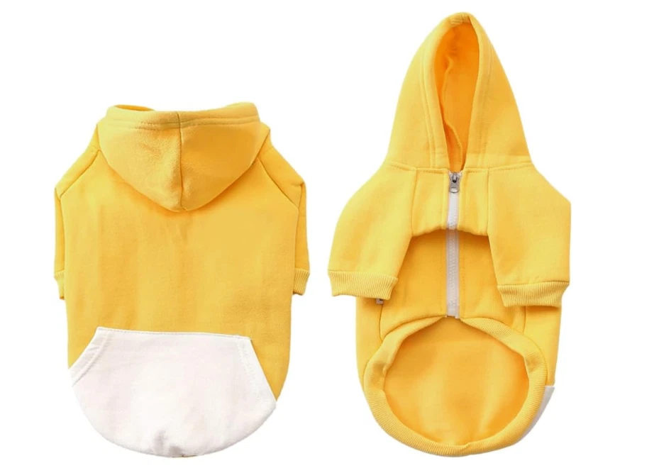 meioro Zipper Hooded Pet Clothing Dog Cat Clothes Cute Pet Clothing Warm Hooded - Image 2 of 3