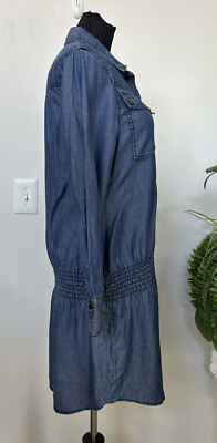 Ted Baker Soft Denim Jeans Ladies Chambray Long Sleeve Blue Shirt Dress  Size 4 | eBay
