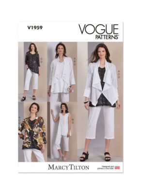 Vogue Patterns V1959 Misses' lose Jacke, Tuniken und Hose von Marcy Tilton