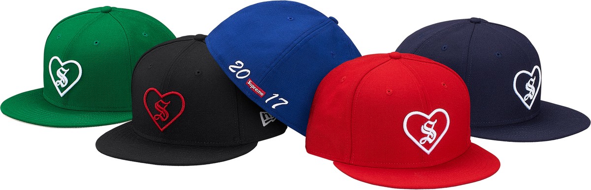 Supreme Heart New Era 6-Panel Cap Royal Orange F/W 17