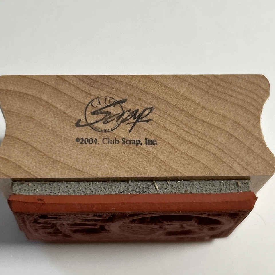 Sello de goma vintage Club Scrap 2004 reloj Steampunk número romano reloj de sol - sin usar Foto 3 de 4