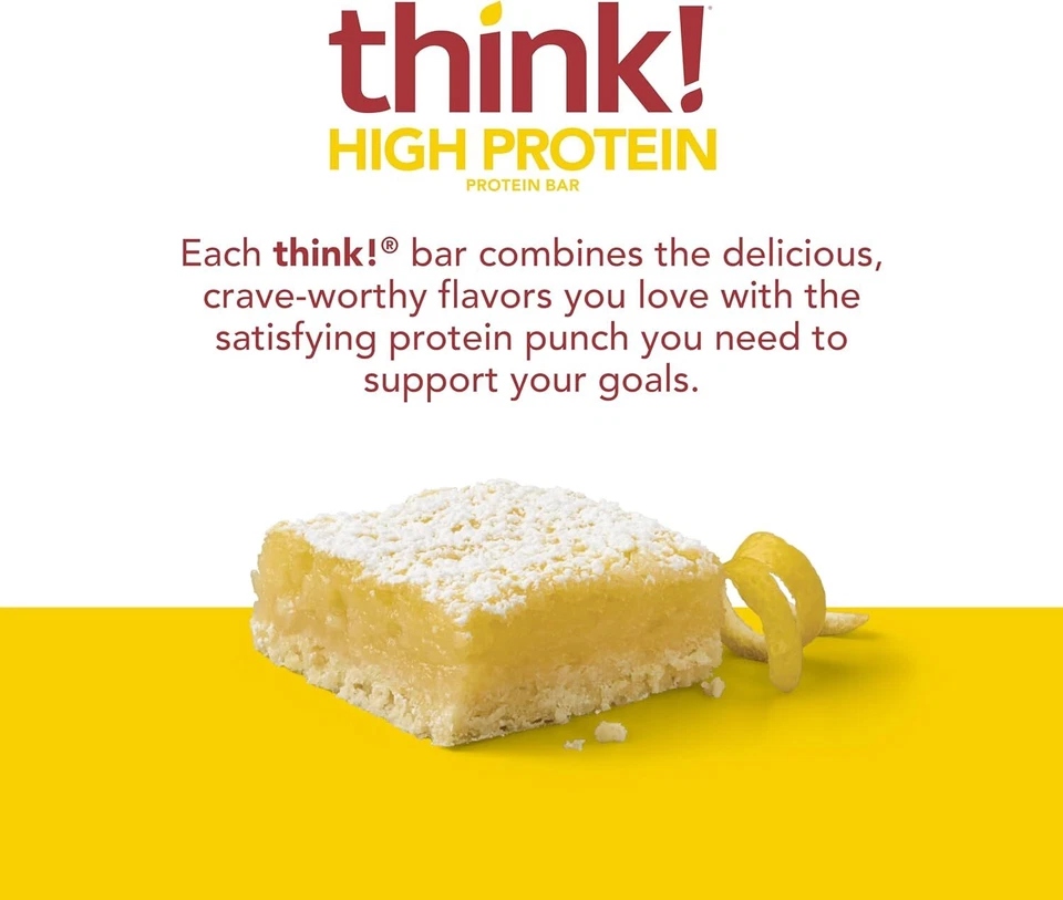 Think High Protein Bar Lemon Delight 2,1 OZ paquete de 4 Foto 3 de 4
