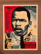 Shepard Fairey John Lewis Good Trouble print signed numbered Obey Giant Schapiro