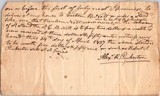 1837Handwritten Promissory Note Alexander H. Pinkerton Signed Antique Document