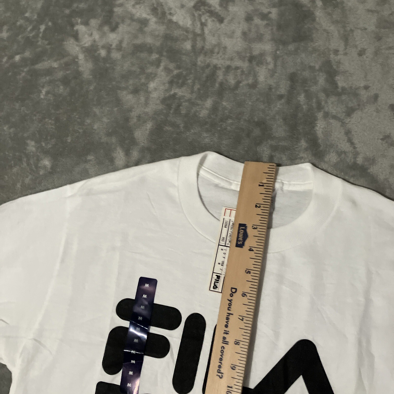 Vtg. Fila Soccer Medium T Shirt White Made In USA NOS 90’s Y2K Spot On Back