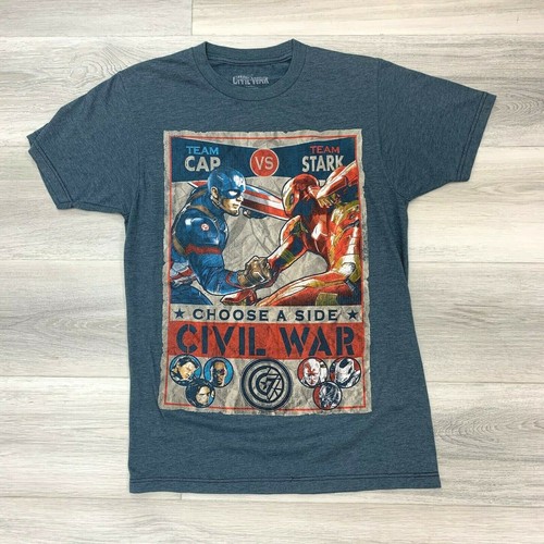 Marvel TShirt Civil War Team Cap Team Stark Tee Officially License
