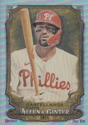 NICK CASTELLANOS TOPPS ALLEN & GINTER SILVER PORTRAIT HOT BOX PHILLIES #155 2024