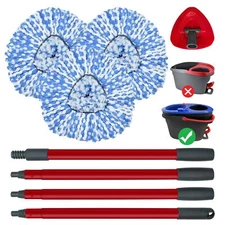 Spin Mop Replace Head Mop Handle And Base Compatible With Ocedar Rinseclean 2tan