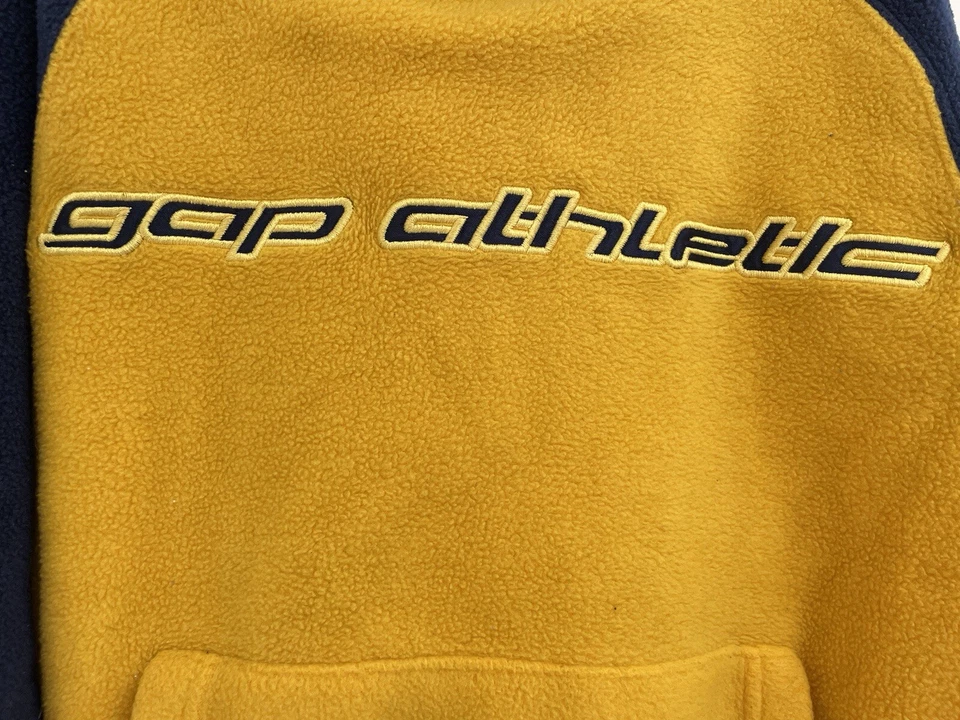 Gap Niños Niños Gap Atlético Acogedor Polar Raglán Manga Larga Sudadera con Capucha Amarillo Azul 5-6 Foto 3 de 4