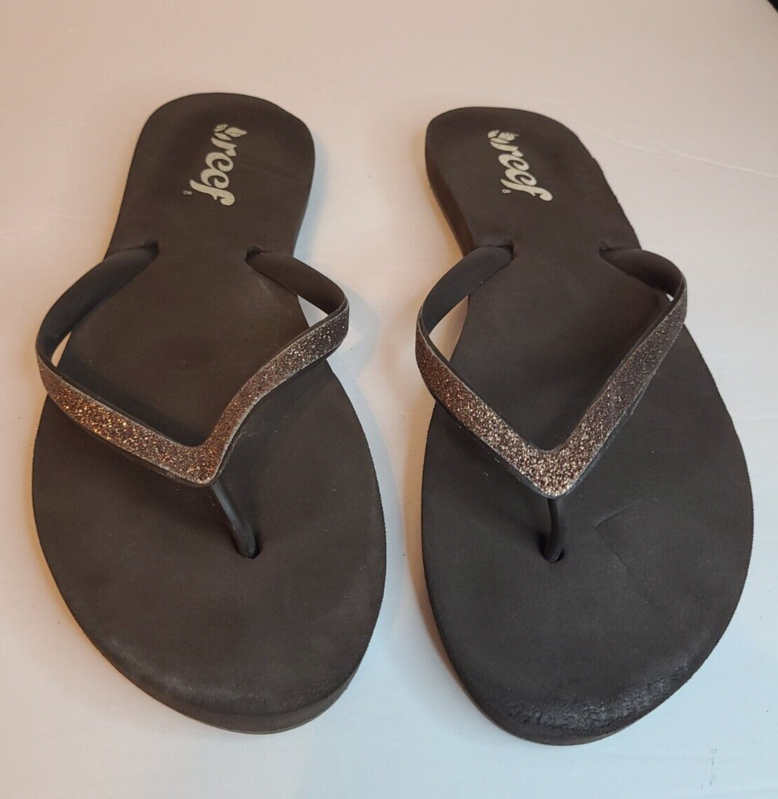 Reef Stargazer Glitter Flip Flops Cushion Soft Women's Size 8 Thongs Sandals  | eBay