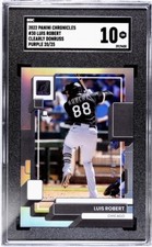 2022 Panini Chronicles Luis Robert Clearly Donruss Purple /25 SGC 10