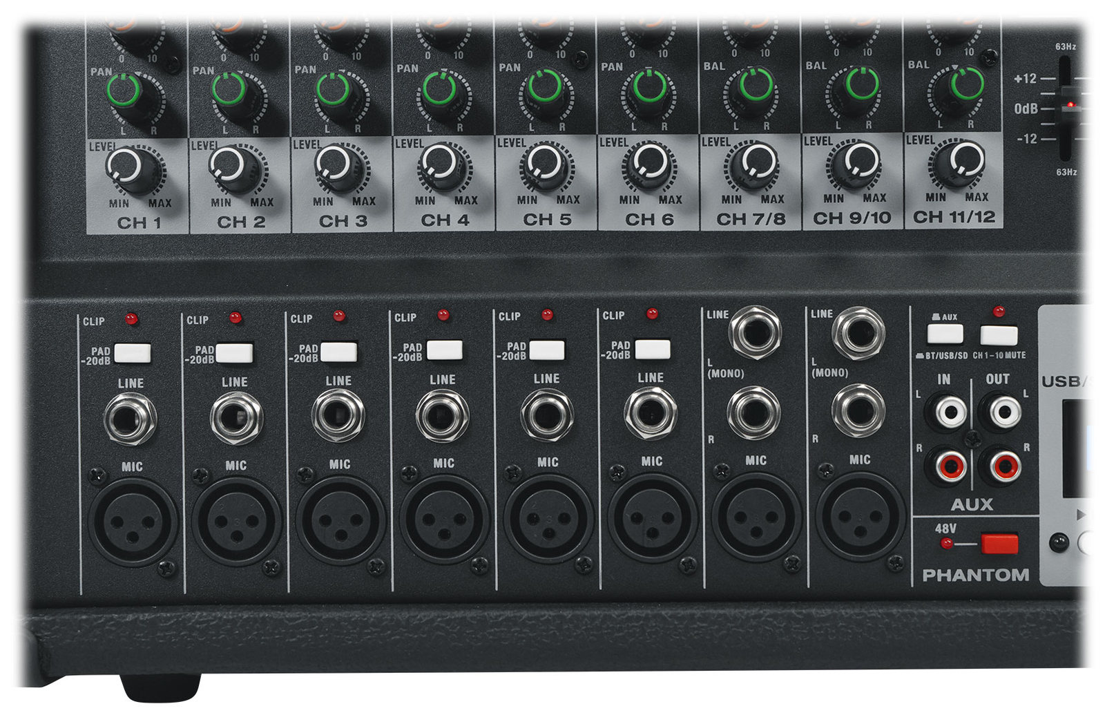 2 Rockville RSG15.24 Dual 15&rdquo; 3000w 3-Way DJ/Pro PA Speakers+Powered Mixer w/USB