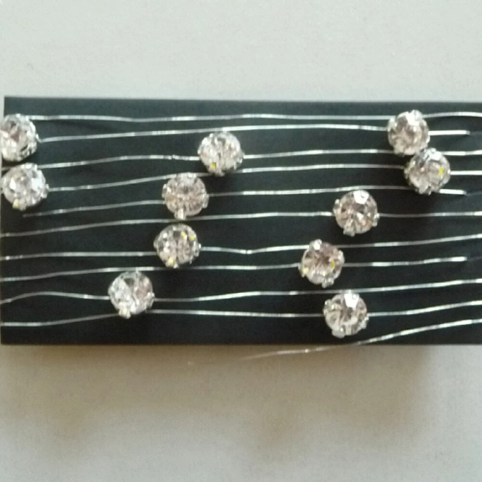 Capelli Candele Bouquet Sposa Matrimonio Diamantdraht 22 Cristalli 2m (1,50 €/ M - Immagine 4 di 4