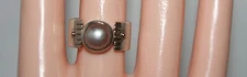 Silpada Rare HTF Pink Pearl & Gold Accent Band Sterling Silver Ring R0741 Size 7