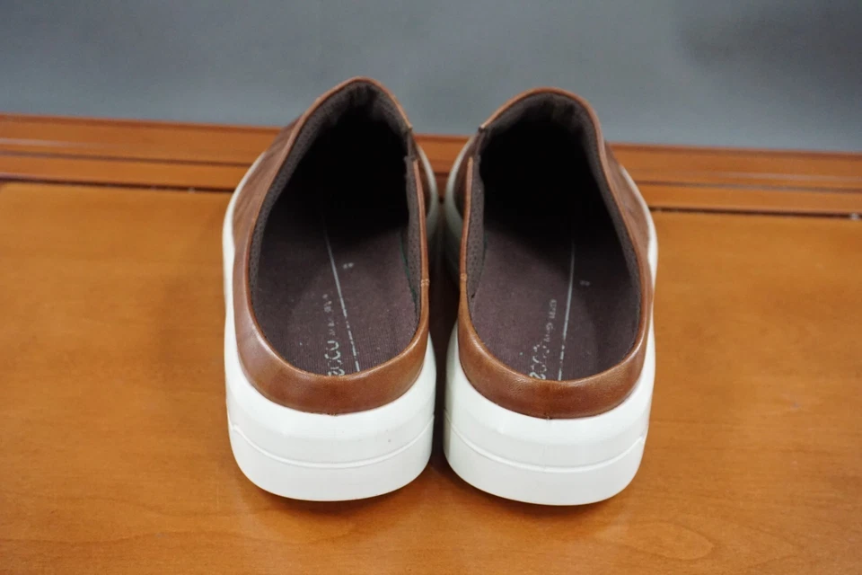 Ecco Soft 9 II Quilted Mule Shoes Womens 11.5 Brown Leather Slip On Casual Clog - Image 4 of 4