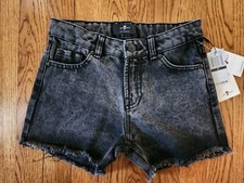 7 FOR ALL MANKIND Girls 10 Denim Shorts Black Fade