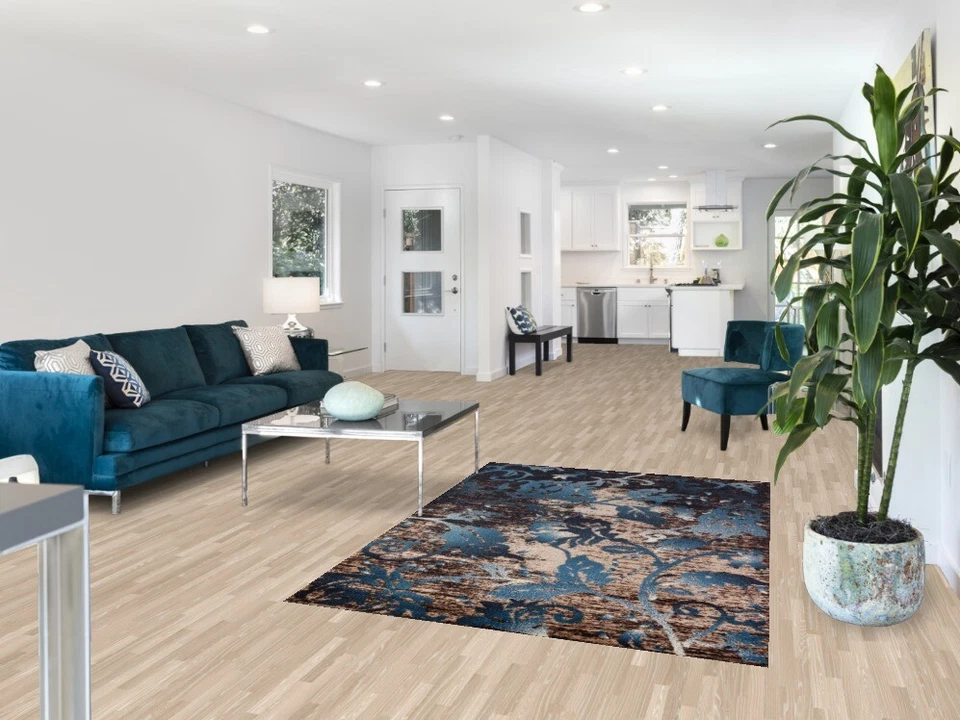 Turkish Floral Brown 4x6 ft Transitional Rug Soft Pile Carpet - Image 2 of 4